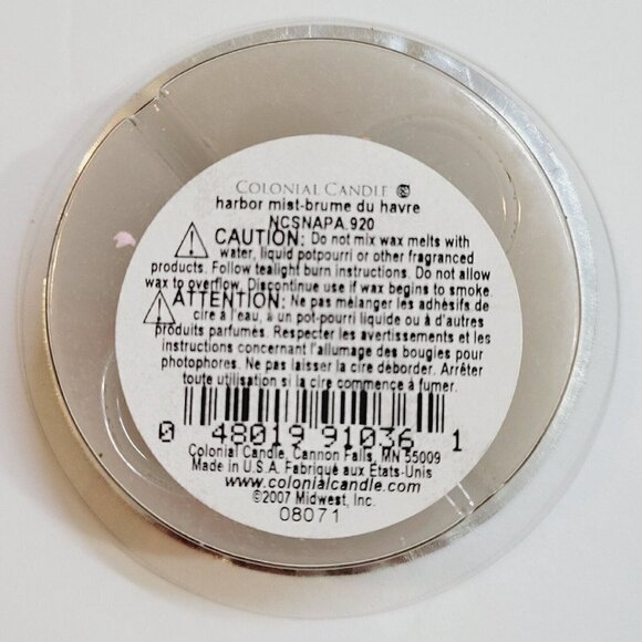 Colonial Candle Wax Simmer Snaps x4 Harbor Mist Discontinued Scent Clean & Fresh - Picture 3 of 3